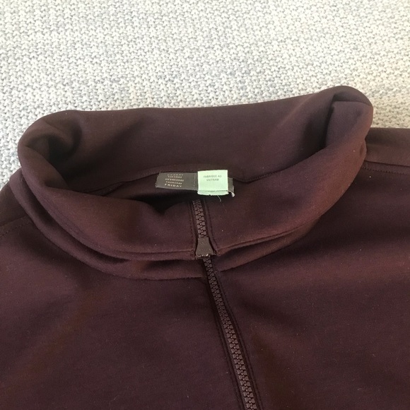 Anthropologie Saturday Sunday Women’s Burgundy Half Zip Pullover - Picture 4 of 6
